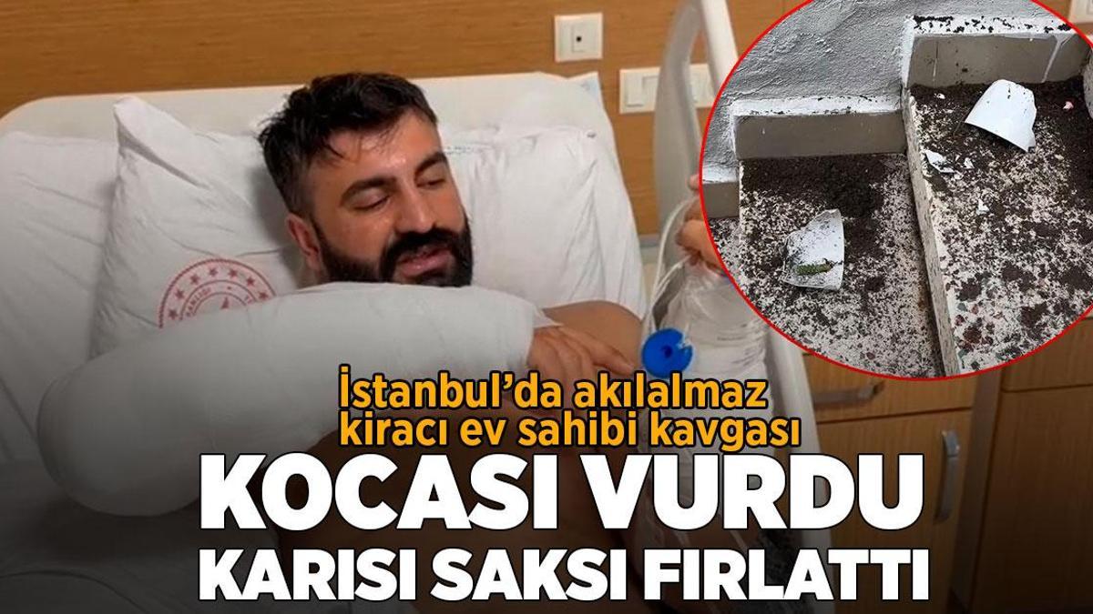 Sarıyer’de ev sahibi kiracı dehşeti! Kocası vurdu karısı saksı fırlattı